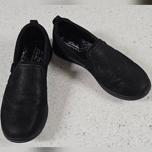 Clarks Women's Black Leather Loafers